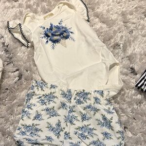 Milano Kids Floral Matching Set - White and Blue